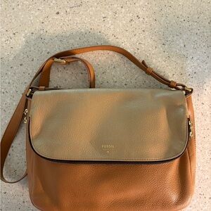 Fossil Crossbody Bag in Tan and Brown